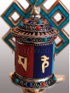 Table prayer wheel with stone setting back loop