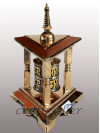 Table prayer wheel with triangular base