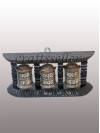 Wall Prayer Wheel black frame (3x1) 2 line small